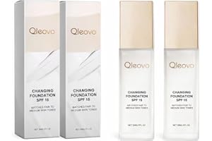 Qleovo Luxe Color Changing Foundation for Mature Skin Smart Makeup, Hydrating Lightweight Repair Cream, Natural Flawless Cove