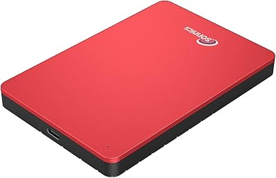 Sonnics 320GB Red USB 3.1 Type C Portable External Hard Drive PC Mac TV