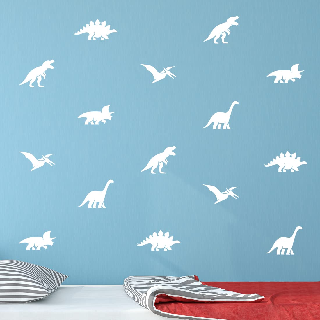 Dinosaurs Wall Stickers Nursery Wall Art Kids Room Decor Dino Decal Removable Vinyl Pattern Bedroom Mural Baby Bedroom Decoration Living Room