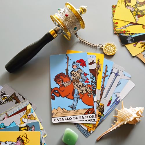 Spanish Tarot Cards for Beginners, Original Tarot Cards with Spanish Guide Book, Borderless Tarot Deck