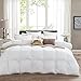Egyptian Bedding Luxurious Twin/Twin XL Extra Long Hard-to-FIND 70 Oz Fill Weight Goose Down Alternative Comforter, 600 Thread Count 100% Egyptian Cotton Cover, 750 Fill Power, Solid White Color