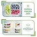 Glass Meal Prep Containers 3 Compartment - Bento Box Containers Glass Food Storage Containers with Lids - Food Containers Food Prep Containers Glass Storage Containers with lids Lunch Containers 3pk