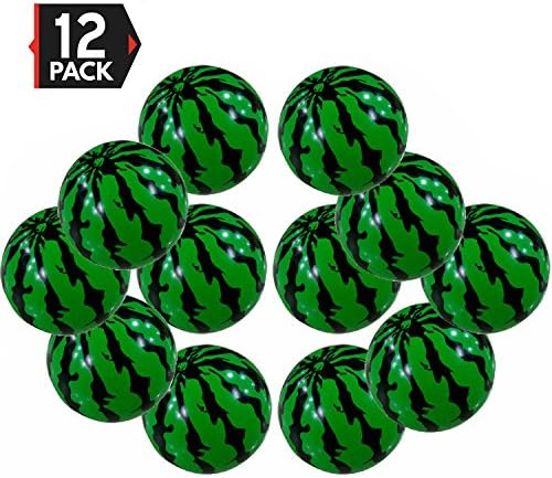 Yarssir Watermelon Beach Balls Inflatable Party Favors for Kids Boys and Girls, Summer Beach Pool Party Toys Ball 12 Pack(Watermelon)