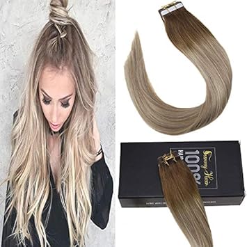 Amazon Com Sunny 18inch 50g Balayage Tape In Colored 6 Medium