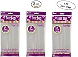 Set of 3 Darice 28-003V 4-Inch-by- 9-Inch Clear Treat Bag 60-Piece Pack