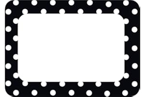Teacher Created Resources® Black Polka Dots 2 Name Tags/Labels, Pack of 36