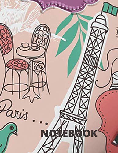 Paris Eiffel Tower Statue Notebook: Paris Notebook Vintage Eiffel Tower Journal/Diary, Travel Books, Paris Travel With Ruled Pages for Writing & Doodling
