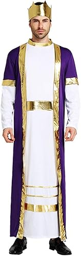 Amazon Co Jp アラブ 男性 民族衣装 コスプレ 衣装 石油王 アラビアンナイト アラビア フルセット 王冠 ローブ メンズ 大人 紫 金 ワンサイズ Hobby