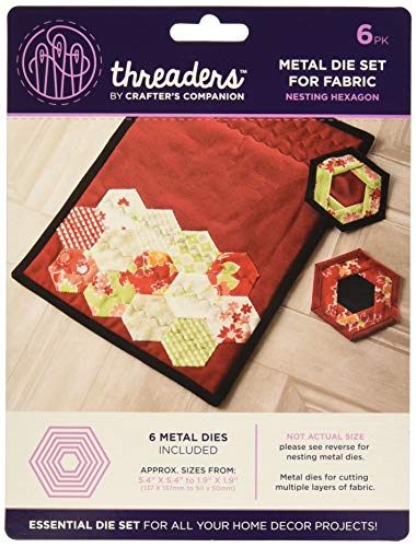 Threaders TH-MD-14 Nesting Hexagon Die Set, Silver