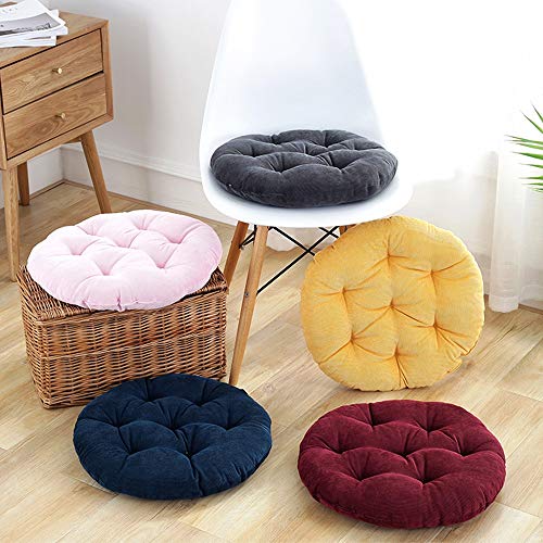 Zuodian Increase Thickening Corduroy Round Cushion futon mat Dining Chair Cushion Tatami mat Office Soft Cushion Pillow Diameter 42cm Diameter 55cm (Color : Pink, Size : D-42CM)