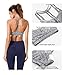 QUEENIEKE Women's Light Support Double-T Back Wirefree Pad Yoga Sports Bra Size M Color Light Grey Space Dye
