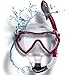 WATER FOXY Snorkel Set with Diving mask and Dry Snorkel - Single Lens Swim mask with Anti-Fog Protection and Tube with Purge Valve Anti-Splash Guard for Kid, Youth and Adult Divers