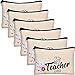 6 Pieces Makeup Pouch Cosmetic Bag Travel Toiletry Case Pencil Bag with Zipper for Teacher Gifts (Style 1)
