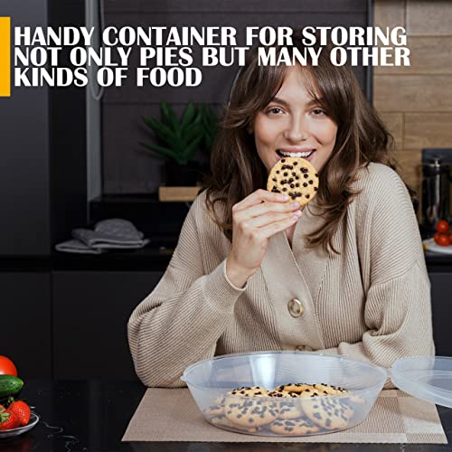 Miles Kimball Plastic Pie Carrier with Lid BPA Free, Lightweight, Airtight, Washable Pie