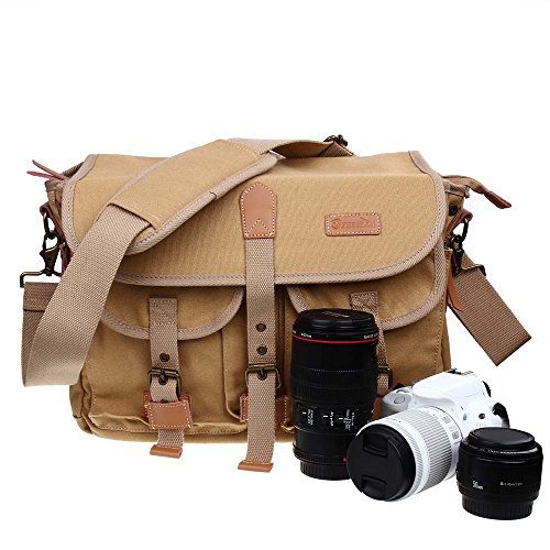 Zebella casual waterproof canvas shoulder bag slr dslr …