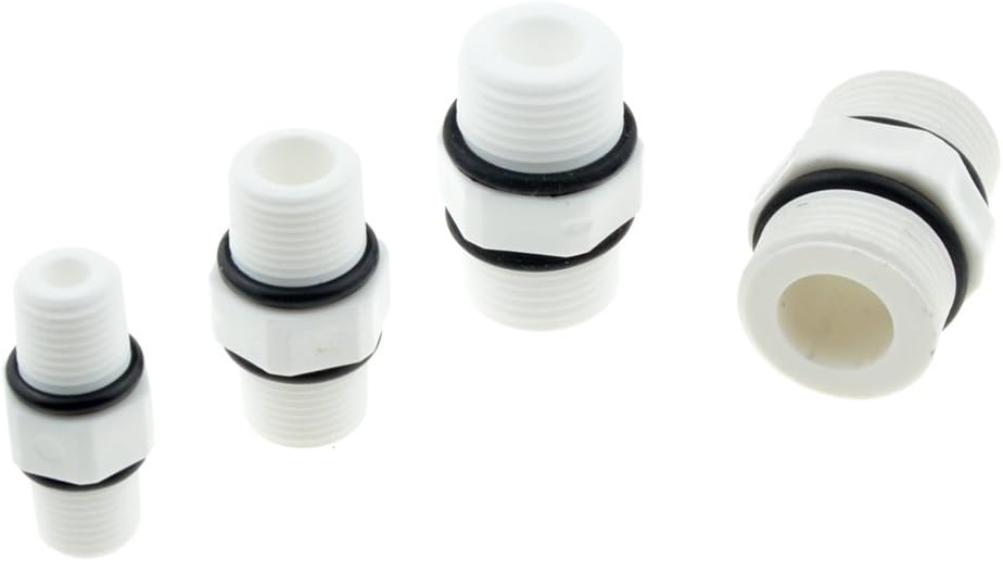 Plastic Nylon 1/4" 3/8" 1/2" 3/4" BSP Male Thread Equal Hex Nipple Union Pipe Coupling Fitting Connector Coupler For Water Oil