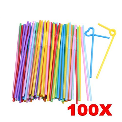 Money coming shop 100PCS Food Grade PP Plastic Flexible Ice Tea Bar Party Disposable Drinking Drink Straws Bendable Multicolor PTSP