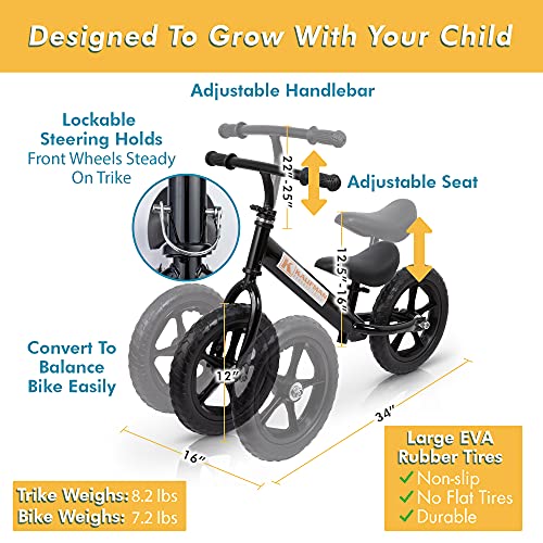 Kaufman Reverse Trikes with No Pedals for Kids 13 Years Old 2 in 1