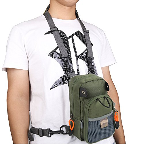 Kylebooker Fly Fishing Chest Bag Lightweight Waist Pack (Army Green)