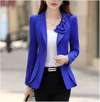 Chamarras Coreanas para Mujer, Informales, Elegantes, Chaquetas, Pantalones  para Mujer, Ropa de Oficina, Blazer de Peplum para Mujer de Manga Larga,  Azul Royal, L : Amazon.com.mx: Ropa, Zapatos y Accesorios
