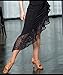 JS CHOW Women's Short Skirt Latin Salsa Tango ChaCha Asymmetric Practice Dance Wear Skirt