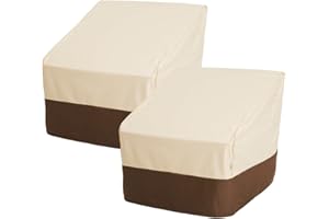 Loriano Patio Chair Covers Waterproof Outdoor Furniture Chair Covers 600D Heavy Duty Fit as Lawn Lounge Deep Seat(2 Pack,Medi