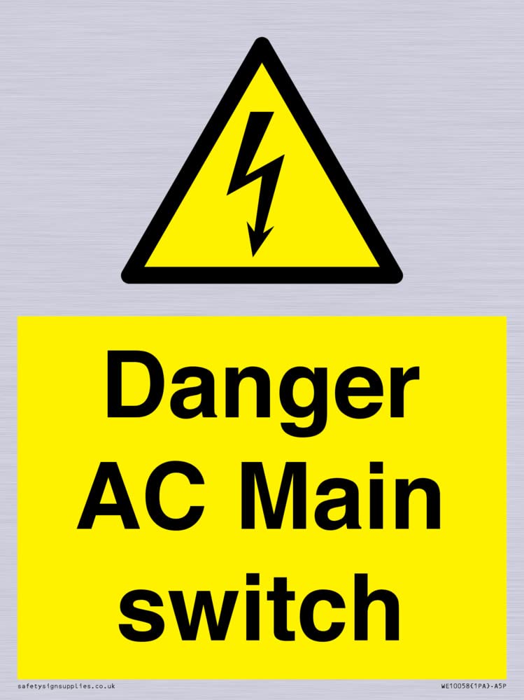 Danger AC Main switch Sign - 150x200mm - A5P