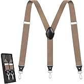 Vauhse Suspenders for Men, Adjustable Suspenders with Elastic Straps Y-Back Construction Heavy Duty for Work
