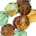 Jablonex BCP-3879 50 Piece Round 'Earth Tones Green Brown Amber Mix' Czech Fire Polish Glass Beads, 8mm