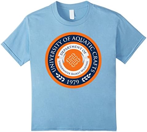 unisex-child Underwater Basket Weaving University of Aquatic Crafts Shirt 10 Baby Blue