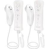 Remote Controller with Nunchunk for Wii and Wii U Games - Remote Controller + Nunchunk for Wii Remotes - Set of 2