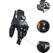 Tonsiki Carbon Fiber Motorcycle Motorbike Cycling Racing Full Finger Gloves (Black, XXL)