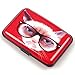 Latest Aluminum RFID Blocking Credit Card Holder for Men Women - Stylish Travel Wallet - Best protection for Bank Debit, ID, ATM, Cards against Scanning Criminals ,7 Slots，Glasses Cat