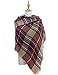 Big Square Plaid Blanket Scarf for Women Fashion Tartan Winter Checkered Scarf