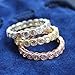 Oxford Diamond Co Sterling Silver Antique Style Bezel Set Eternity Stackable Ring Sizes 5