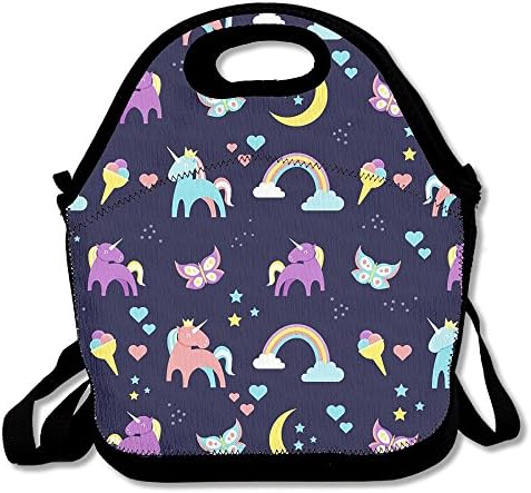 Unicorn Painting Funny Lunch Bag Insulated Lunch Tote Bags Bento Cooler Bag