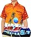 La Leela Hawaiian Shirt For Men Short Sleeve Front-Pocket Aloha Shirt Orange