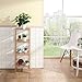 Finnhomy Natural Bamboo Shelf Wood 4 Tier Bathroom Shelf Unit Tower Bookshelf Multifunctional Storage Rack Display Shelving Unit Free Standing Rack for Plants