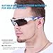 Ewin E01 Polarized Sports Sunglasses with 3 Interchangeable Lenses for Men Women Golf Baseball Volleyball Fishing Cycling Driving Running Glasses(White&Blue)
