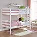 White Standard Twin Design Wood Bunk Bed