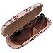 ZZ Sanity Flower Fabric Covered Clam Shell Style Eyeglass Case Spectacles Box （Pink2）