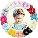 Baby Girls Clips 24pcs 2 Chiffon Flower Sparkly Rhinestone Pearl Clips Hair Barrettes for Baby Girls Infants Teens Toddlers Kids Set of 12 Pairs
