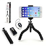 GoStellar Universal Flexible Mini Tripod, Lightweight, Ball Head for Cameras and Smartphone Devices, Mount Adapter, Bluetooth Remote Shutter (Wrist Strap)