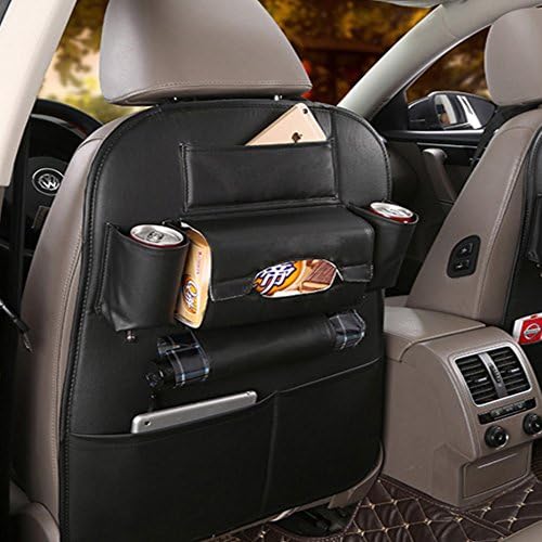 RUIHUI Standard Car Seat Organizer/Auto Seat Back Organizer/Multi-Pocket Travel Storage Bag for your Phone and Pad,Beverages,Paper Towels,Umbrellas,Magazines etc (Black)