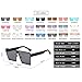 JOJO'S SECRET Oversized Square Sunglasses Metal Frame Flat Top Sunglasses JS009 (Gold/Transparent Red+Gold/Pink, 2.48)