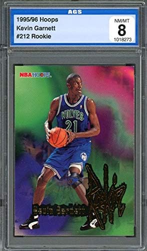 1995-96 hoops #212 KEVIN GARNETT minnesota timberwolves rookie card AGS 8 Graded Card