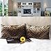 CARRIE HOME Soft Plush Leopard Print Faux Fur Lumbar Pillow Covers for Home Couch Sofa (Set of 2, 12x20 inch)