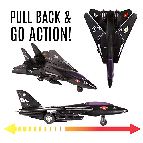Narwhal Novelties Die Cast Pullback Fighter Jet Collection; (12) Toy Airplanes Per Order