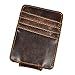 Le'aokuu Mens Genuine Leather Cowhide Magnet Money Clip Credit Case Case Holder Slim Wallet (The Coffee)