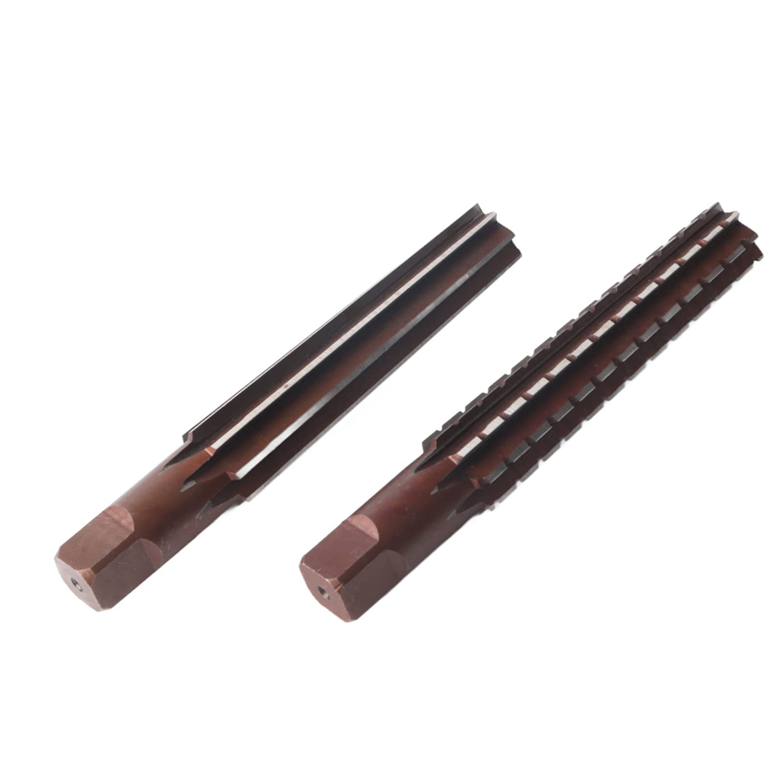 2PCS Rough and Fine Morse Taper Reamer Set, High Carbon Steel Straight Shank Hand Tool for Precision Tapered Hole Drilling (MT3#)